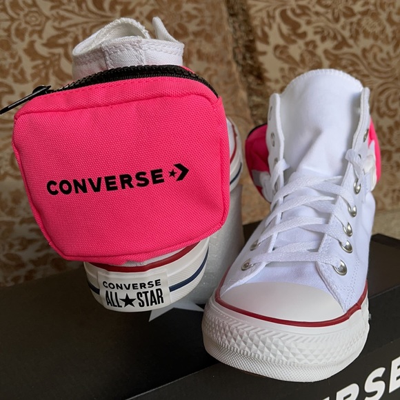 Converse CTAS Buckle Up Hi White/Neo Pink/White MN - Picture 14 of 16